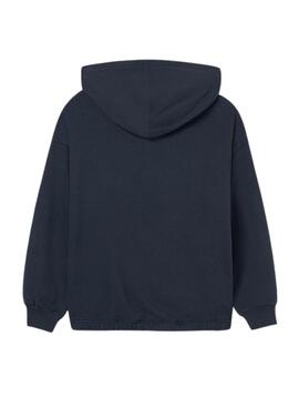 Sweat à capuche long Mayoral marine pour fille