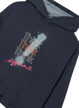Sweat à capuche long Mayoral marine pour fille