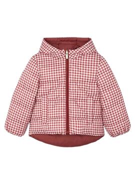 Manteau réversible matelassé grenat pour fille Mayoral.