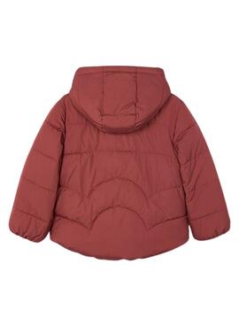 Manteau réversible matelassé grenat pour fille Mayoral.