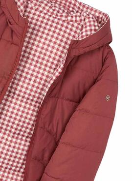 Manteau réversible matelassé grenat pour fille Mayoral.