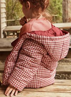 Manteau réversible matelassé grenat pour fille Mayoral.