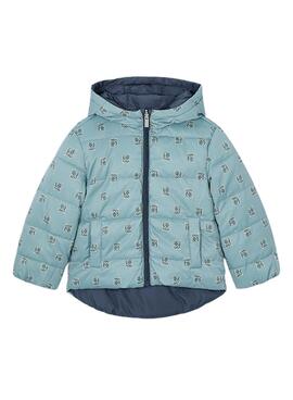 Manteau Mayoral réversible matelassé bleu pour fille