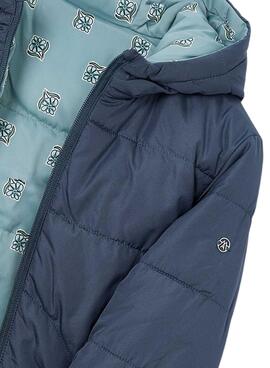 Manteau Mayoral réversible matelassé bleu pour fille