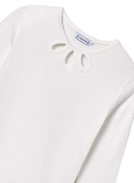 Maillot Mayoral blanc avec découpe en canal pour fille