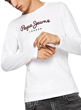 T-Shirt Pepe Jeans Eggo Long Blanc Pour Homme