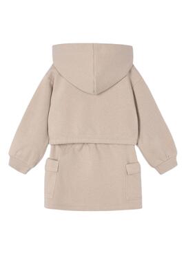 Ensemble sweat-shirt et jupe cargo beige pour fille Mayoral