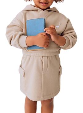 Ensemble sweat-shirt et jupe cargo beige pour fille Mayoral