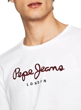 T-Shirt Pepe Jeans Eggo Long Blanc Pour Homme