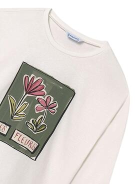T-shirt Mayoral fleur blanche pour fille