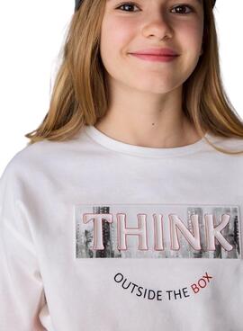 T-shirt Mayoral basique avec lettres blanches pour fille