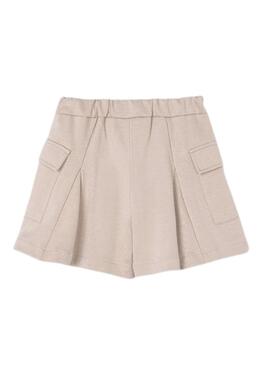 Jupe-pantalon en tricot beige Mayoral pour fille