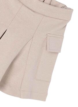 Jupe-pantalon en tricot beige Mayoral pour fille