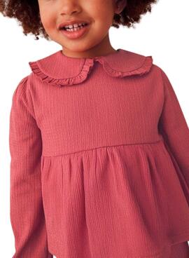 Ensemble jupe et chemisier bordeaux pour fille.