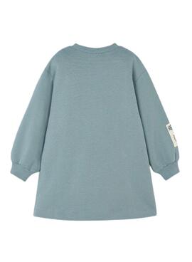 Robe en velours Mayoral évasée bleue pour fille