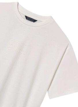 T-shirt Mayoral à relief imprimé blanc pour garçon