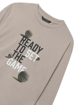 Ensemble de 2 t-shirts Mayoral beige et noir pour garçon