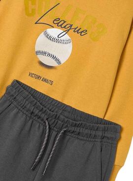 Survêtement de baseball Mayoral jaune et gris pour garçon