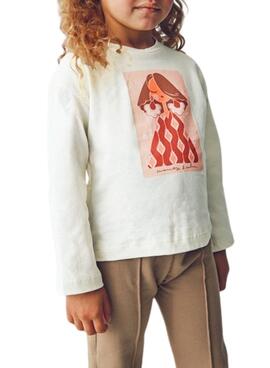 T-shirt Mayoral avec un élastique beige pour fille