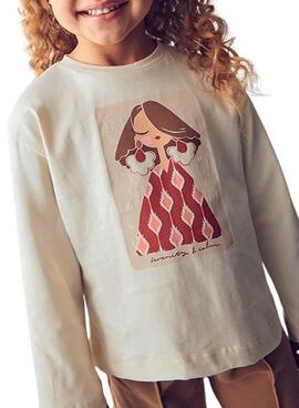 T-shirt Mayoral avec un élastique beige pour fille
