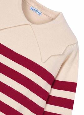 Maillot à rayures Mayoral avec grand col pour fille