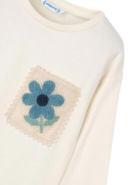 T-shirt Mayoral poche crochet fille beige
