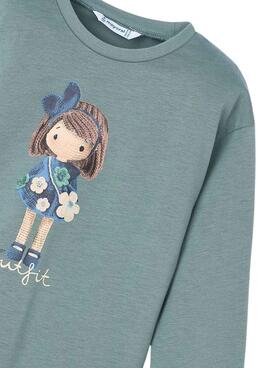 T-shirt graphique verte Mayoral pour fille