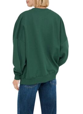 Sweat-shirt Only Bila Bear vert pour femme