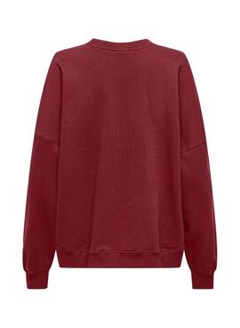 Sweat à capuche Only Bila Bear grenat pour femme