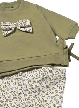 Ensemble Mayoral 4 pièces leggings vert pour bébé
