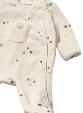 Pyjama Mayoral en velours imprimé beige pour bébé