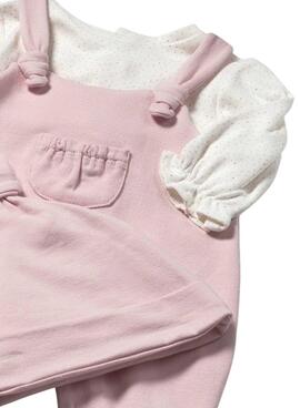 Barboteuse Mayoral combinaison et bonnet en peluche rose pour bébé