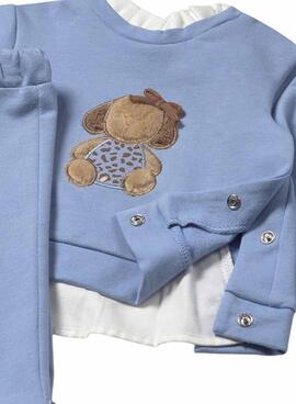 Ensemble Mayoral sweat-shirt et pantalon bleu bébé