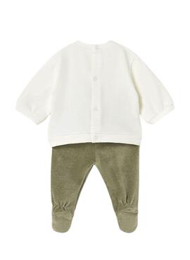 Ensemble Mayoral avec des jambières vertes et un sweat-shirt pour bébé.