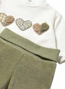 Ensemble Mayoral avec des jambières vertes et un sweat-shirt pour bébé.