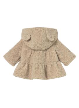 Veste Mayoral en fourrure avec capuche beige pour bébé
