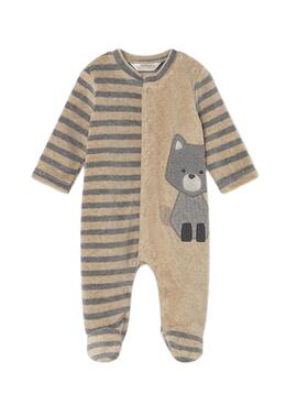 Deux ensembles de pyjamas en velours côtelé couleur toast Mayoral pour bébé.