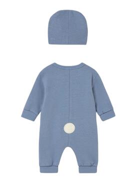 Barboteuse Mayoral ours avec bonnet bleu pour bébé