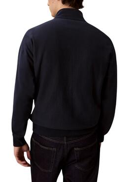 Sweat à capuche Calvin Klein Monologue zippé marine pour homme