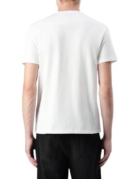 T-shirt Calvin Klein Gradient Monogram blanc pour homme