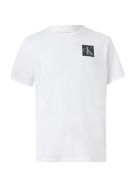 T-shirt Calvin Klein Gradient Monogram blanc pour homme