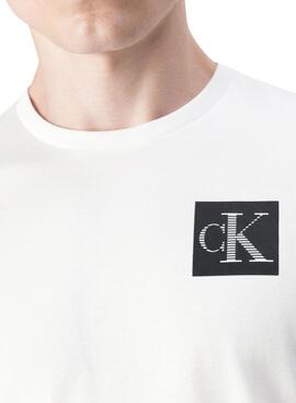 T-shirt Calvin Klein Gradient Monogram blanc pour homme