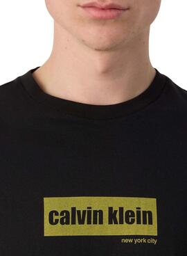 T-shirt Calvin Klein Line Logo noir pour homme