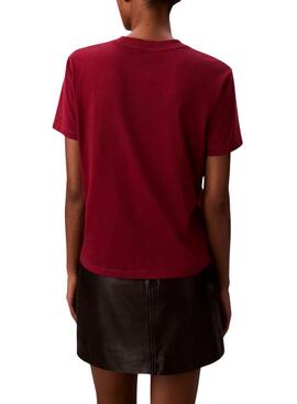 T-shirt Calvin Klein Jeans Institutional logo grenat pour femme