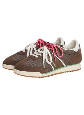 Chaussures Tommy Jeans à double lacet marron pour femme