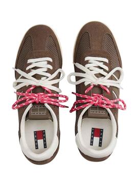 Chaussures Tommy Jeans à double lacet marron pour femme