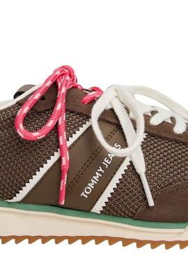 Chaussures Tommy Jeans à double lacet marron pour femme