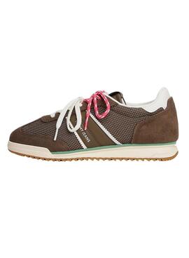 Chaussures Tommy Jeans à double lacet marron pour femme