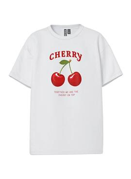 T-shirt Pieces Alfi Together blanc pour femme