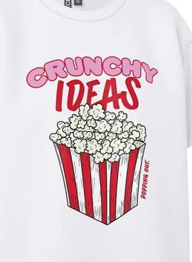 T-shirt Pieces Alfi Crunchy Ideas blanc pour femme